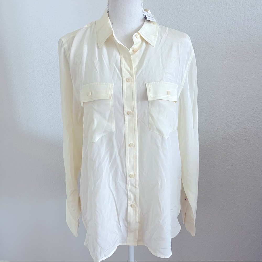 New J. Crew cream blouse size 10
